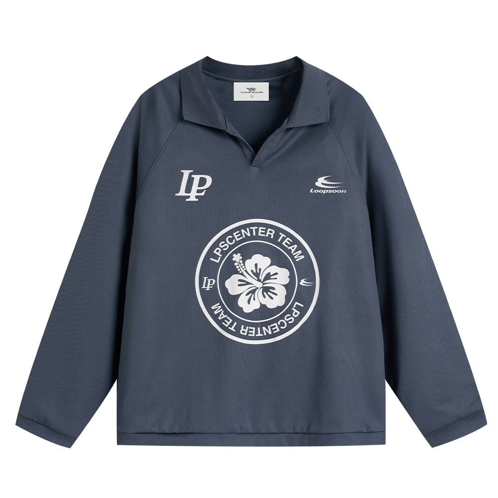 Loopsoon Polo Shirt Creative Printing Casual Versatile Long Sleeve