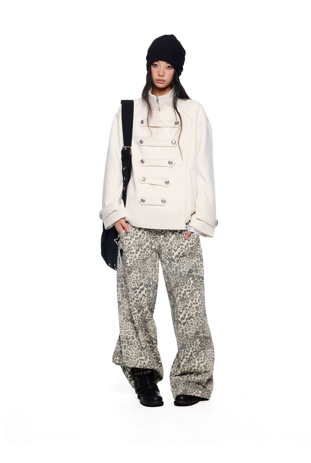 EZEK Pleated Short Double-sided Wool Coat