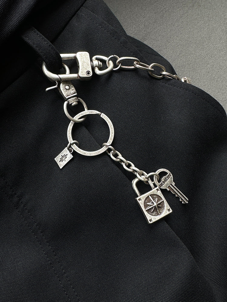 Remedy pendant lock key ring keychain