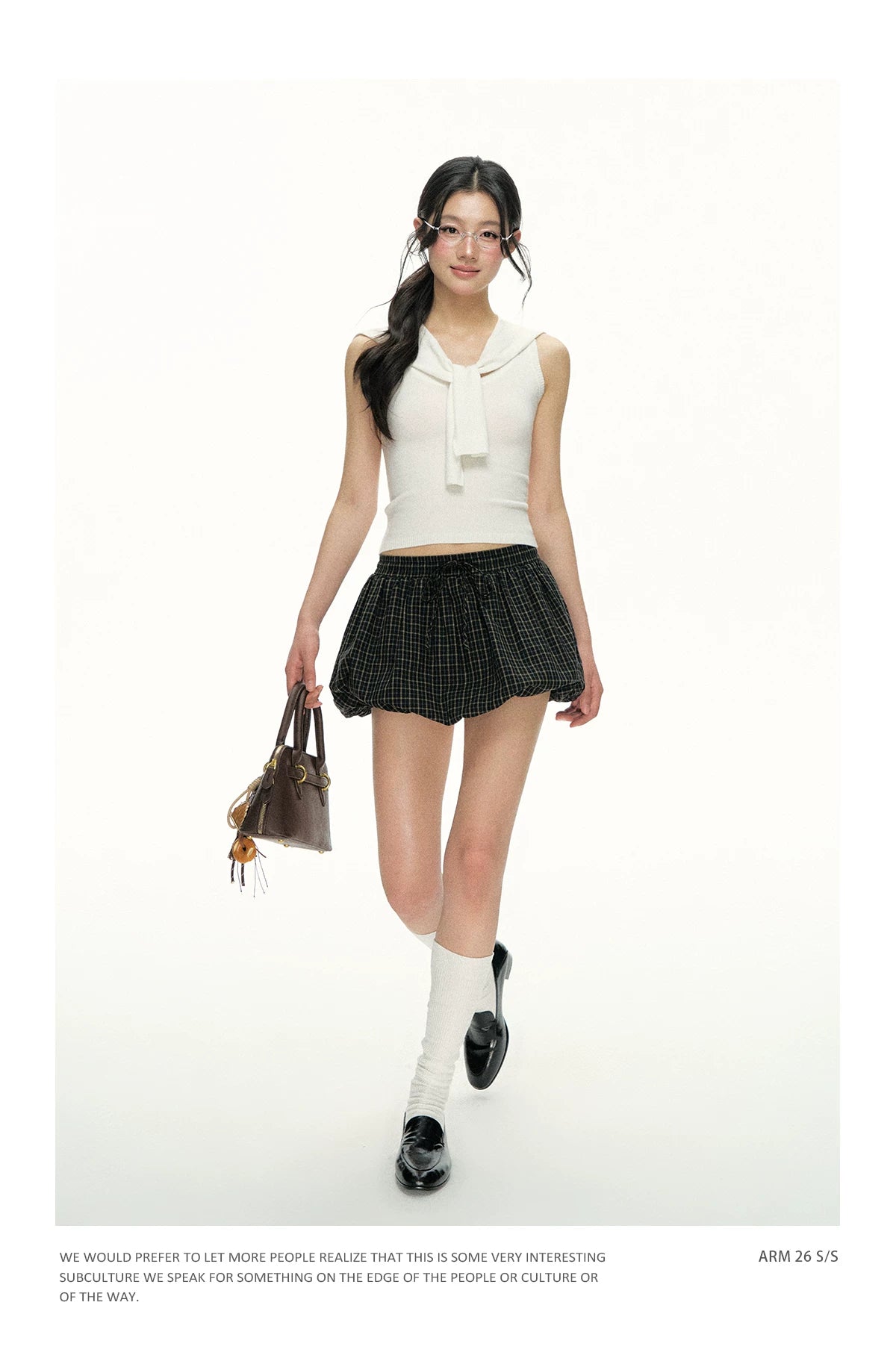 Ariseism Vintage Shawl Slim Vest Two-piece Set