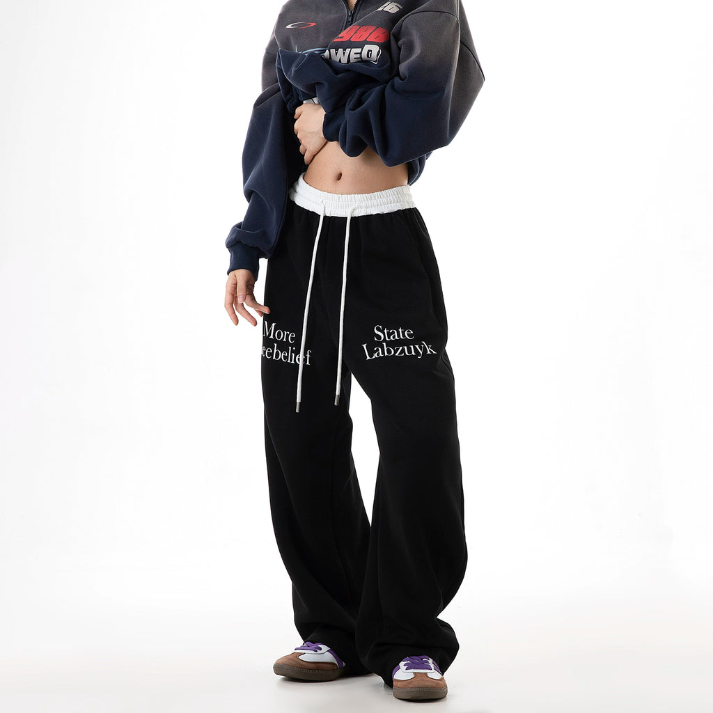 ICH MODE Vintage Straight Wide Leg Casual Pants