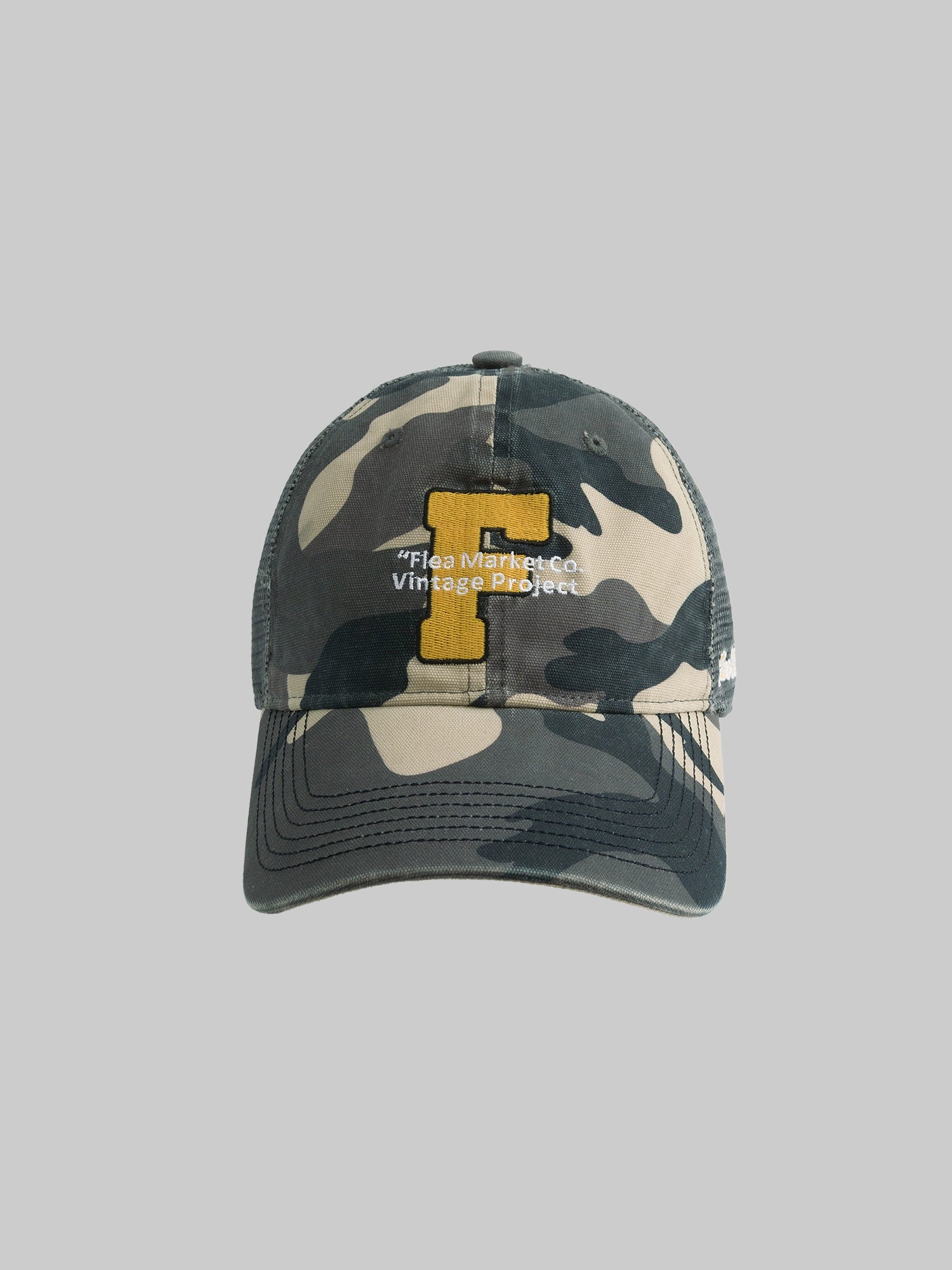 Fleamarket Camouflage Mesh Embroidered Bent Cap