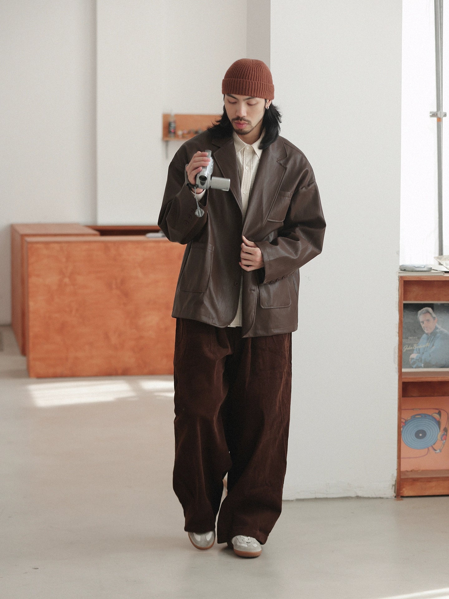 NOEARS Vintage Suit Premium Sense Pu Leather Jacket