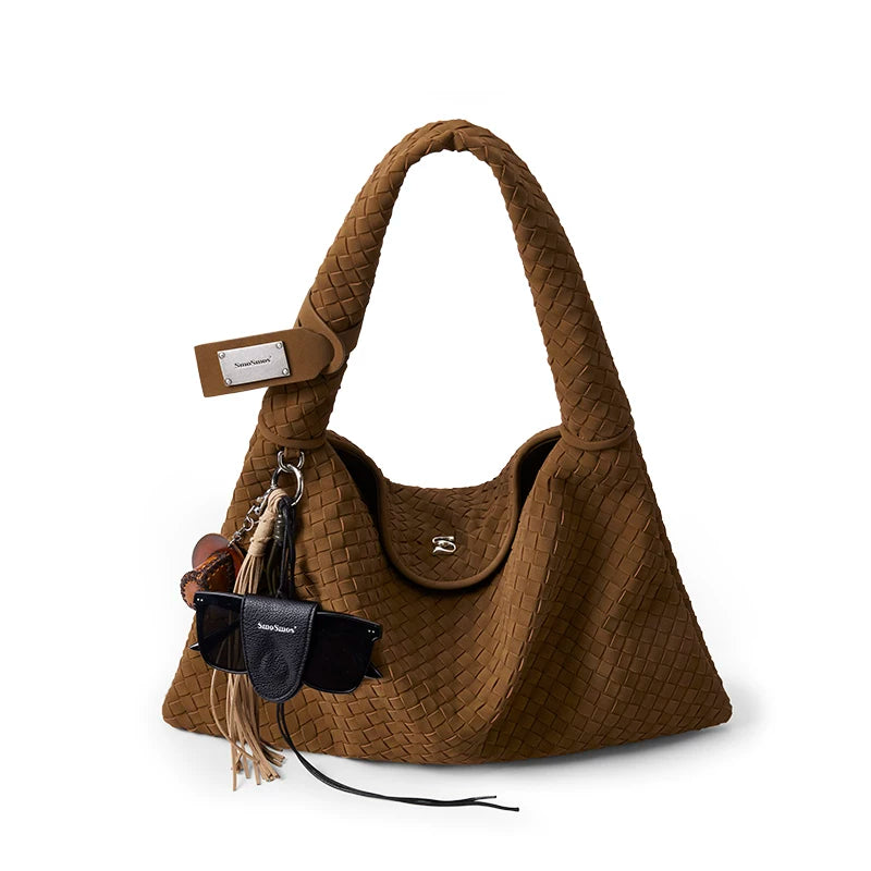 SmoSmos Hand-woven Frosted Leather Underarm Bag