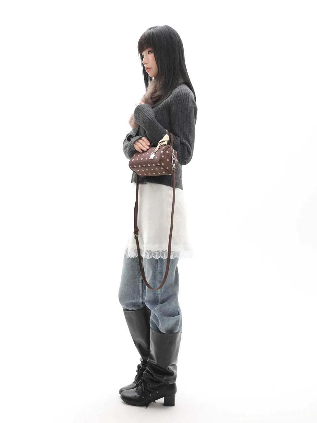 JANDRESS Polka Dot Crossbody Handbag