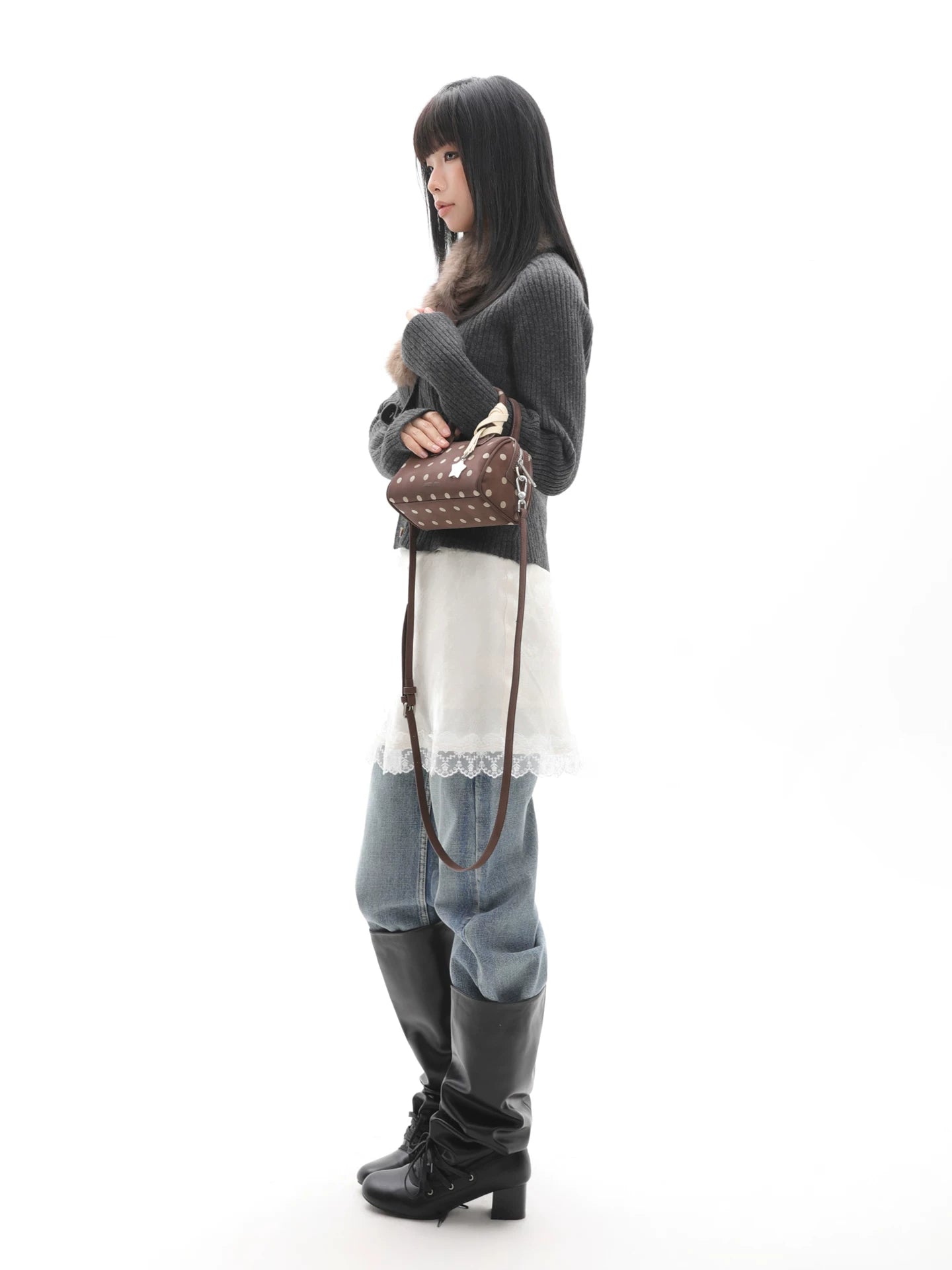 JANDRESS Polka Dot Crossbody Handbag