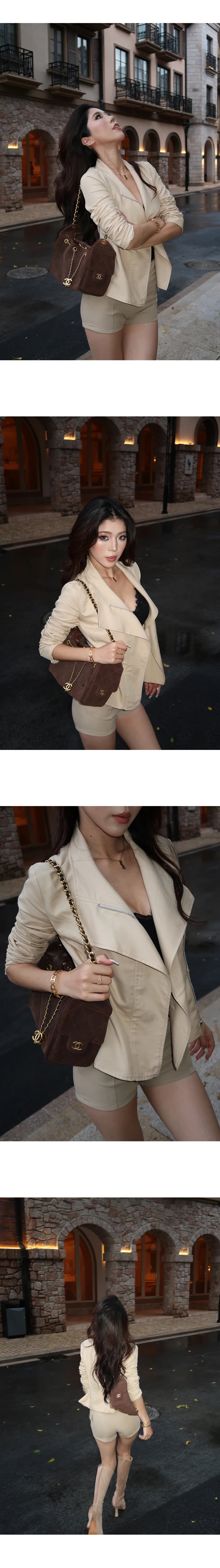 LLROGE Casual Versatile Vintage Sa Cool Short Jacket