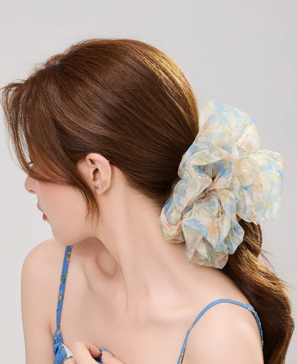 DODOGOGO Flower Yarn Ring Large Intestine Hair Band French Hair Rope
