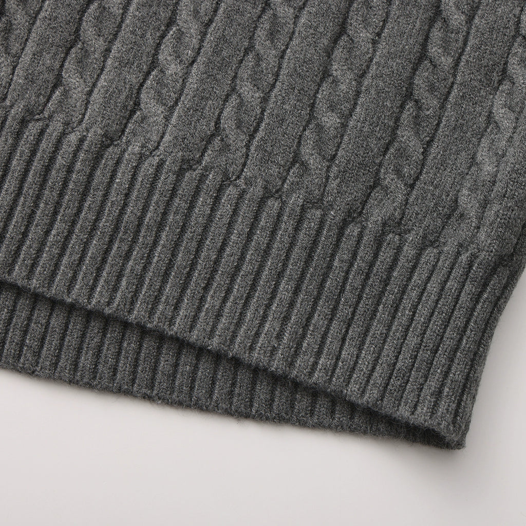 KNITRIOT Twisted Rope Twisted Turtleneck Simple Knitted Sweater