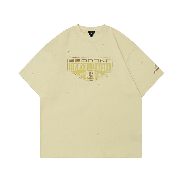 #OVDY 2025 230g Heavy Cotton Distress Short Sleeve Tee