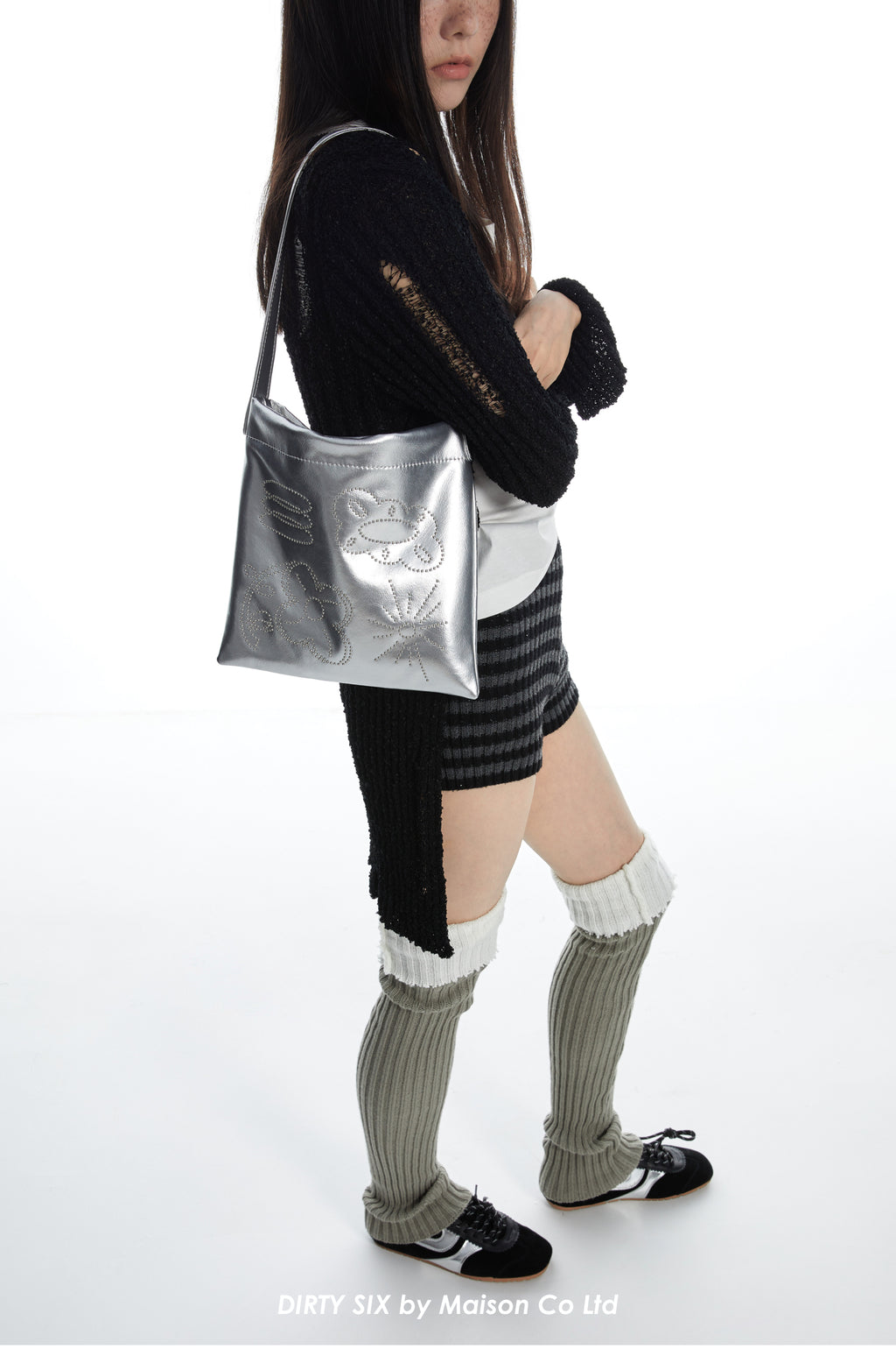 DirtySix Cow Split Leather bang bang franc small flower bag "FAFA" millet nail design