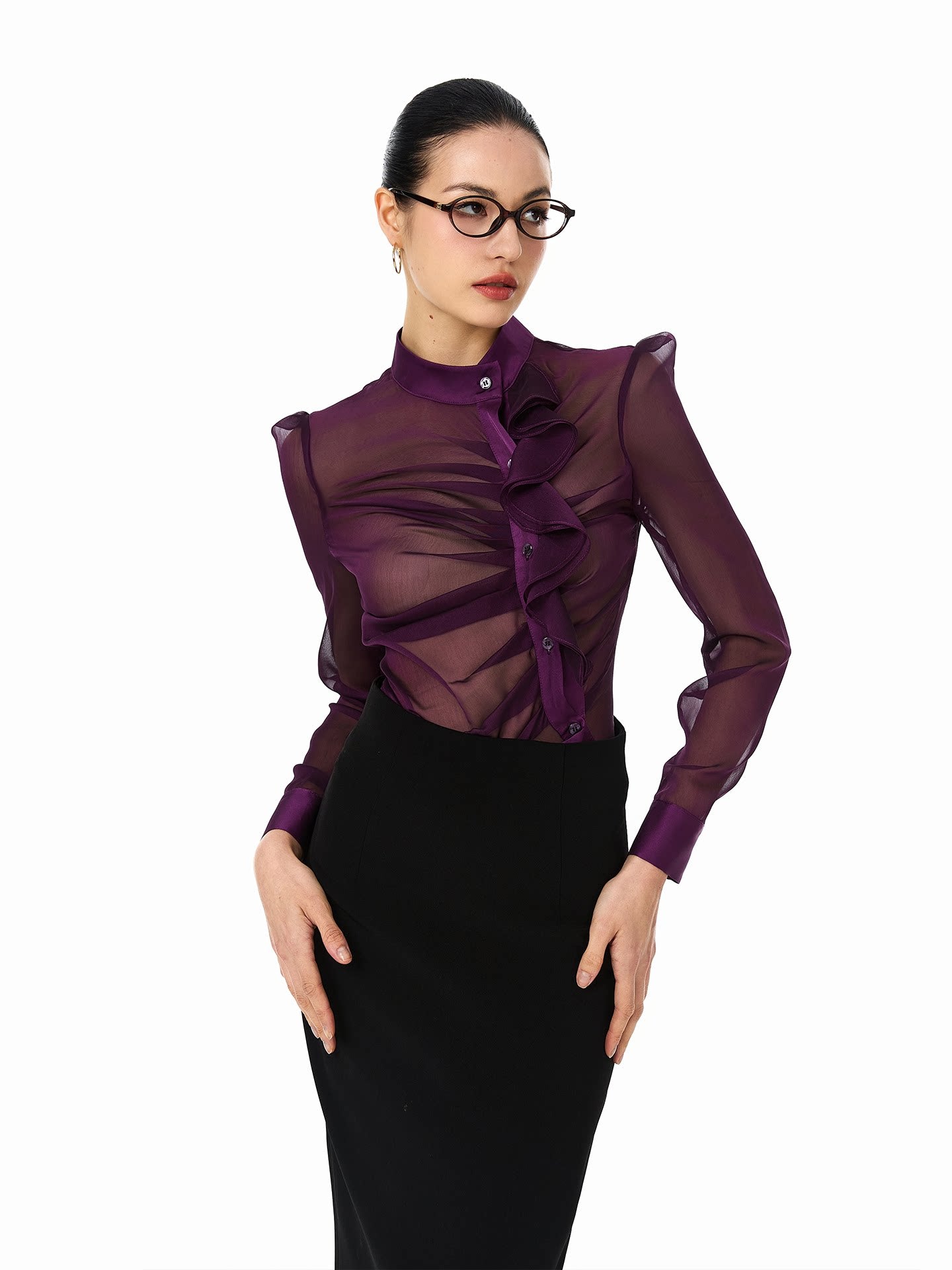 FINDYAWINGS Tulle Satin Shirt
