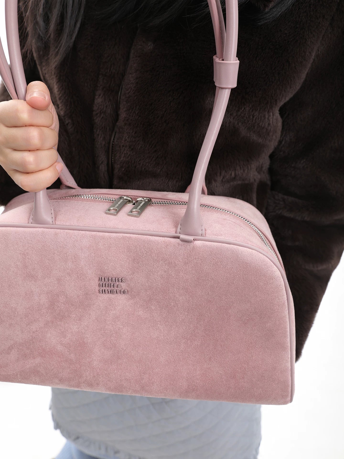 JANDRESS Simple Shoulder Suede Handbag