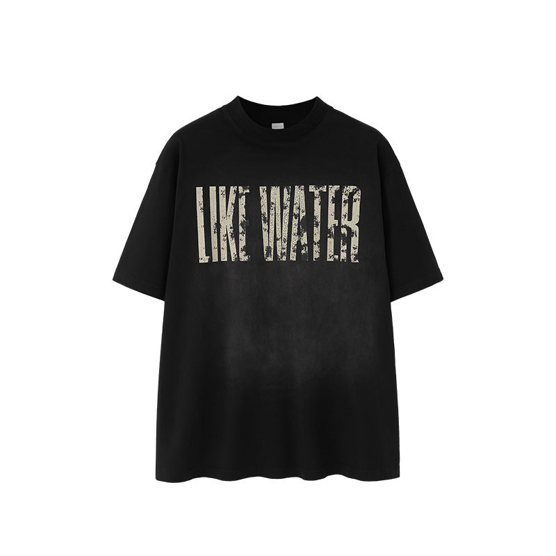 INF Retro Crack Spray Ma Liu Washing Water Tee