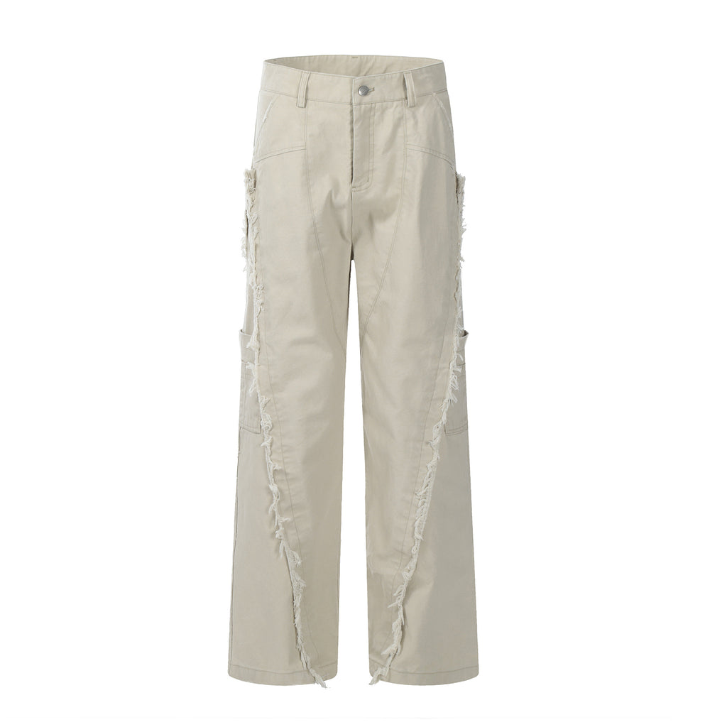 11KN  rough edge splicing multi-pocket tooling jeans