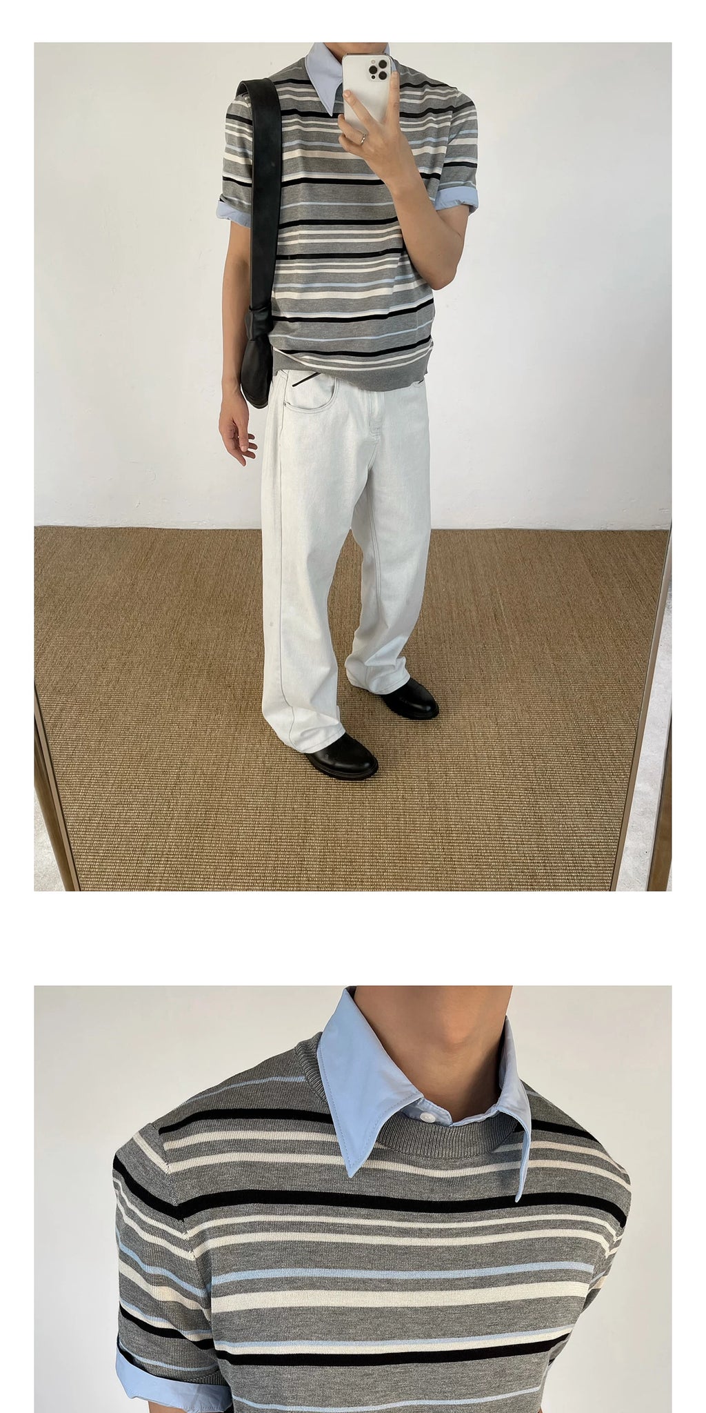 Chein Contrast Knitted Crew Neck Premium Tee