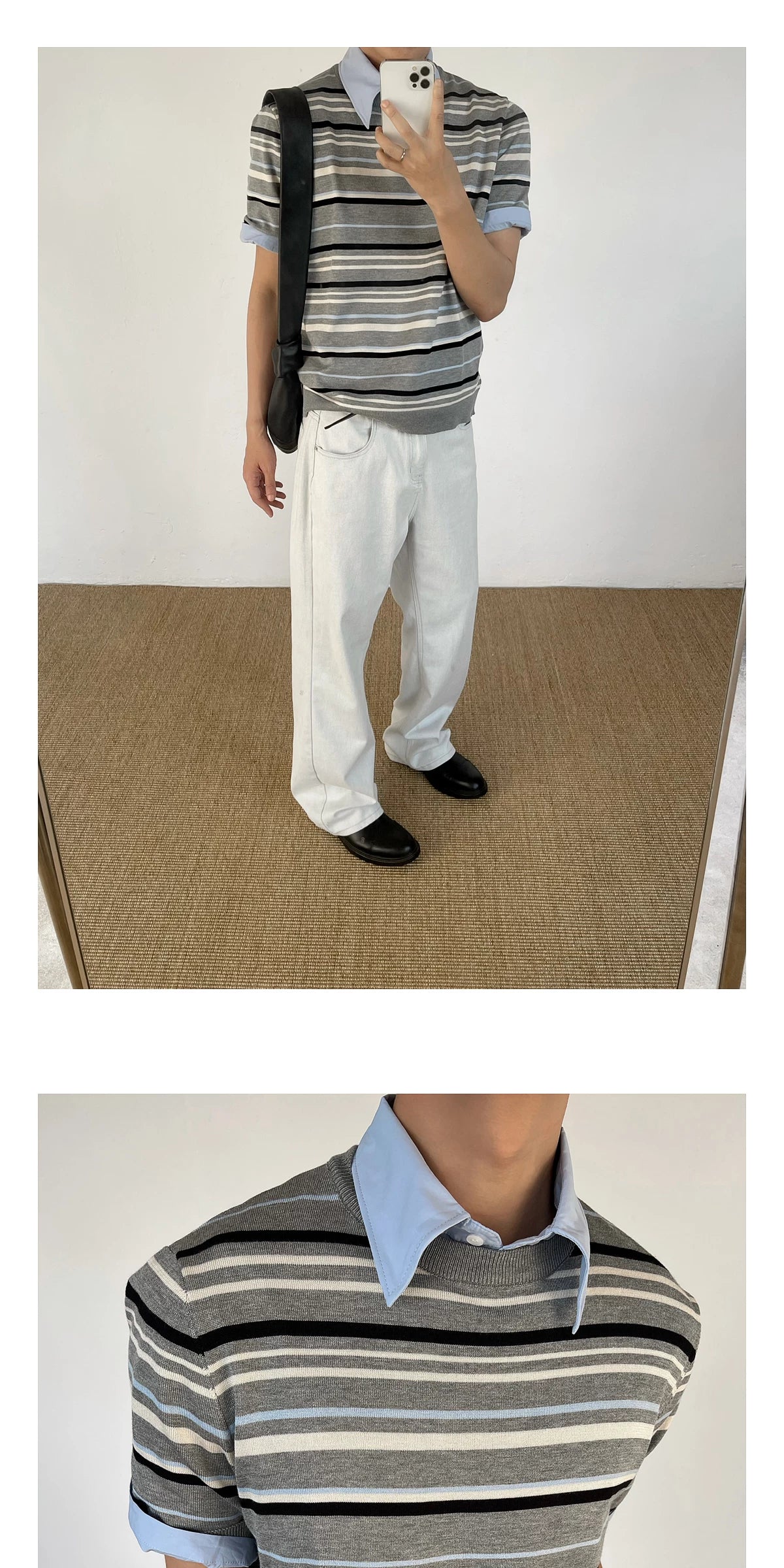 Chein Contrast Knitted Crew Neck Premium Tee