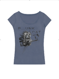 PAIKI Punk Kitty Retro Animal Print Slim Tee
