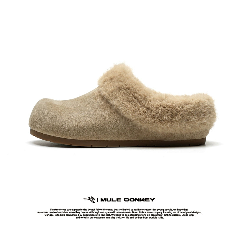 Donkey Wears Fur and Fleece Birkenstocks