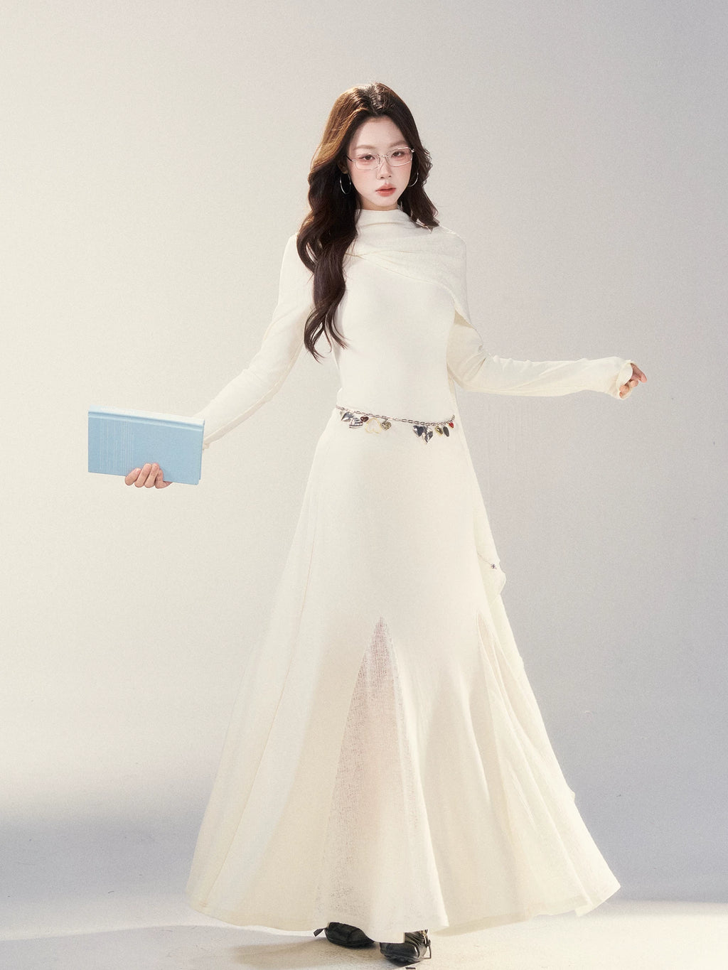 Wildberry Scarf Long Sleeve Dress