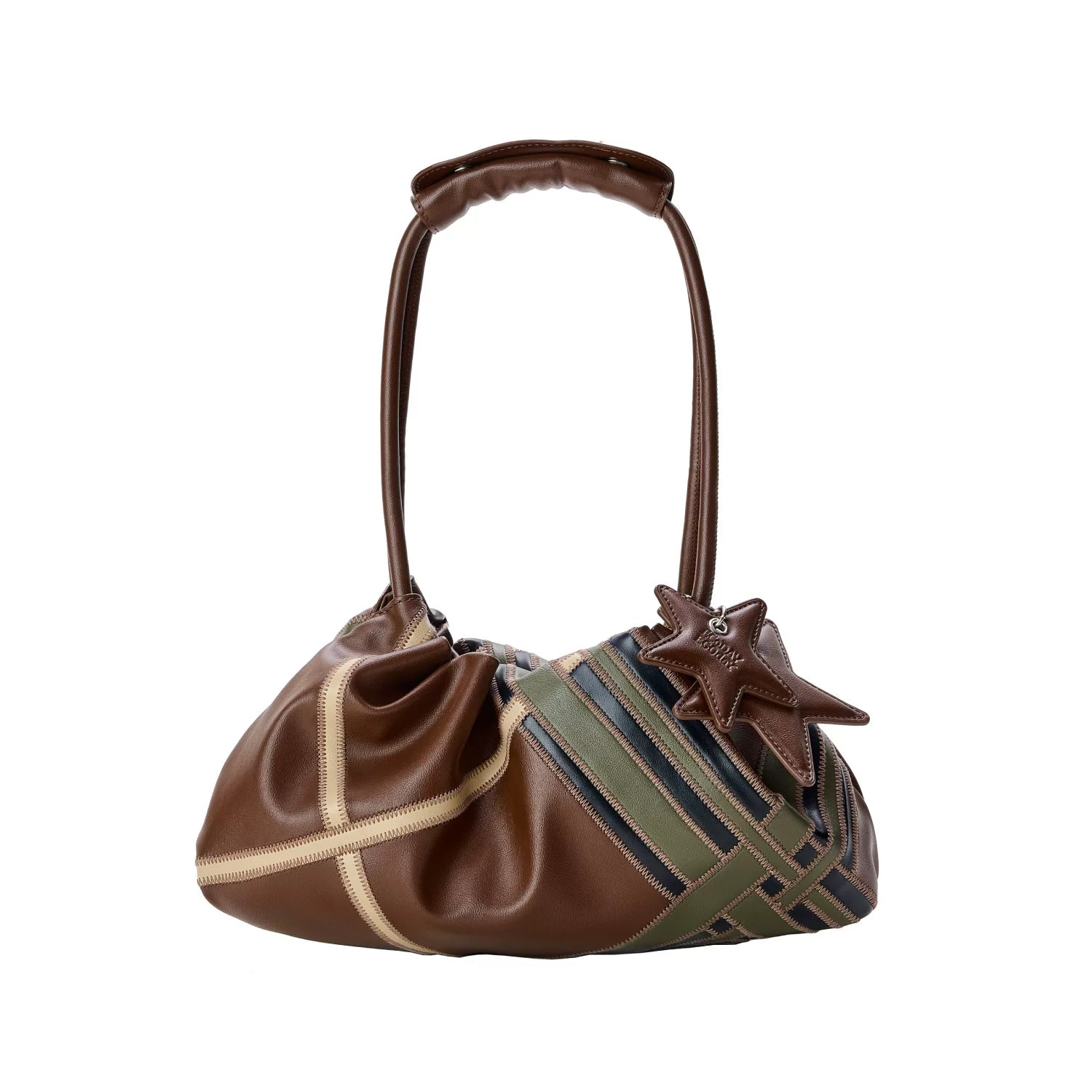 ECODAY Soft Pattern Flat Moon Premium Sense Underarm Shoulder Bag