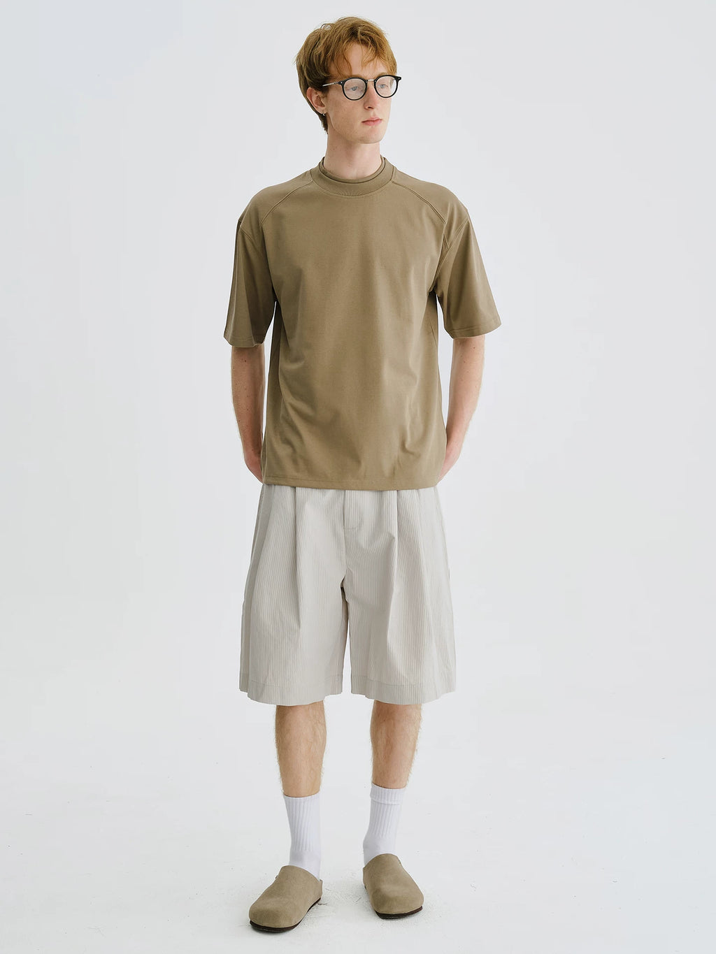 LIVINGTOWN Small Neckline Simple Casual Loose Tee