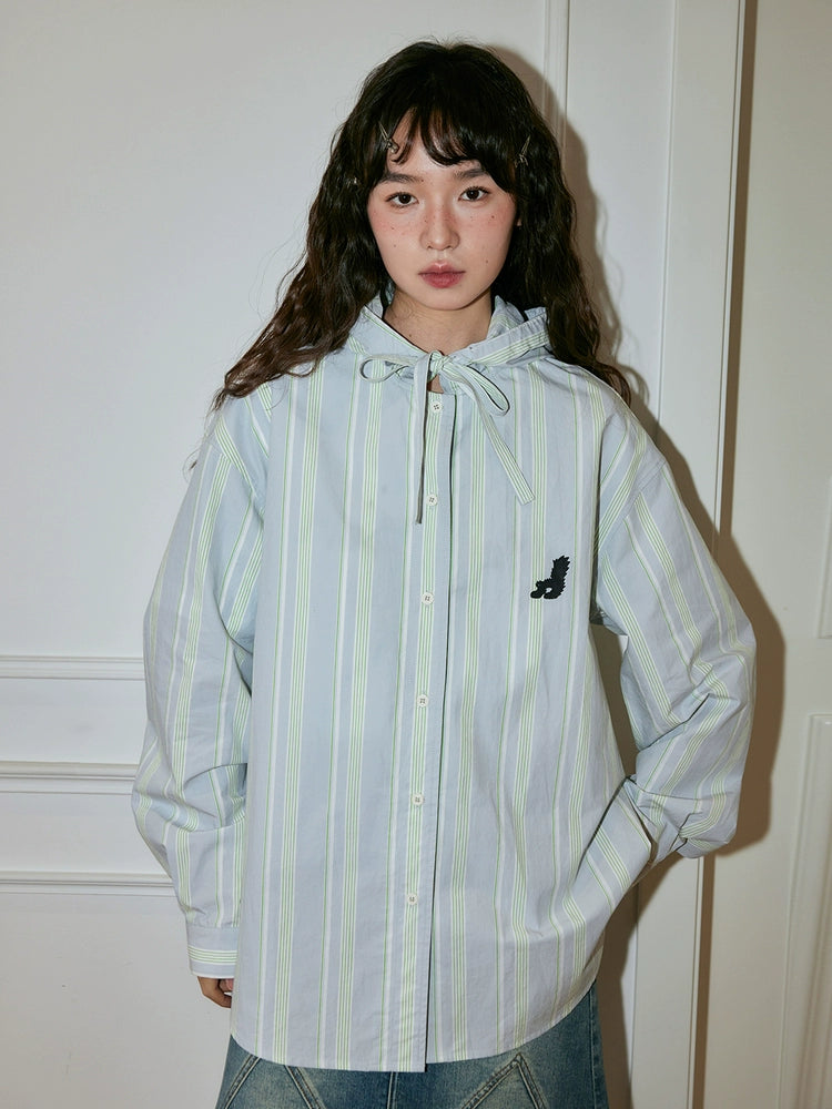 MoodLikeMe Black Cat Striped Contrast Casual Cardigan