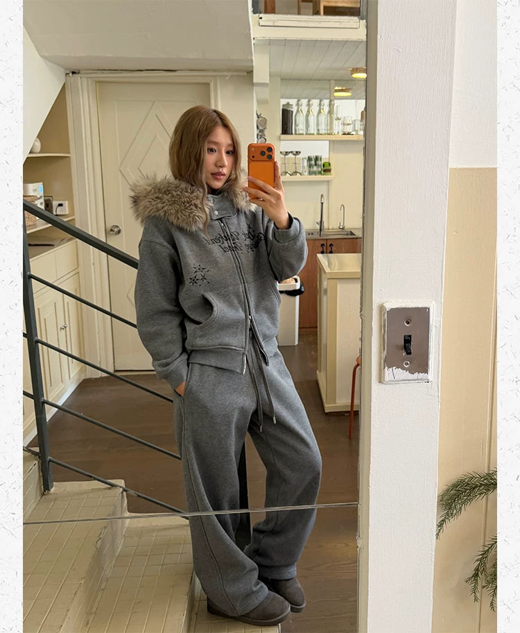 CCYE Double Waist Fleece Drawstring Casual Leggings