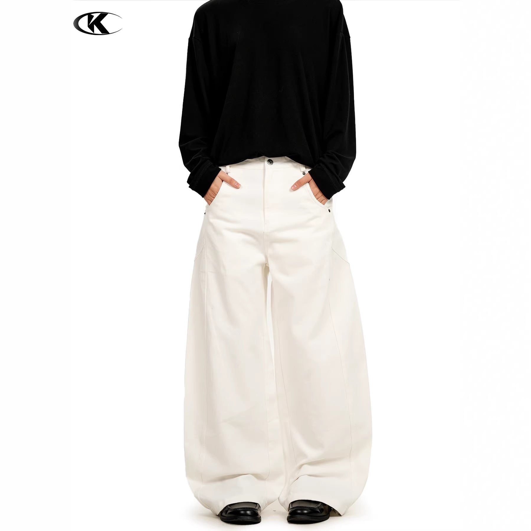 11KN retro wide-leg loose casual trousers