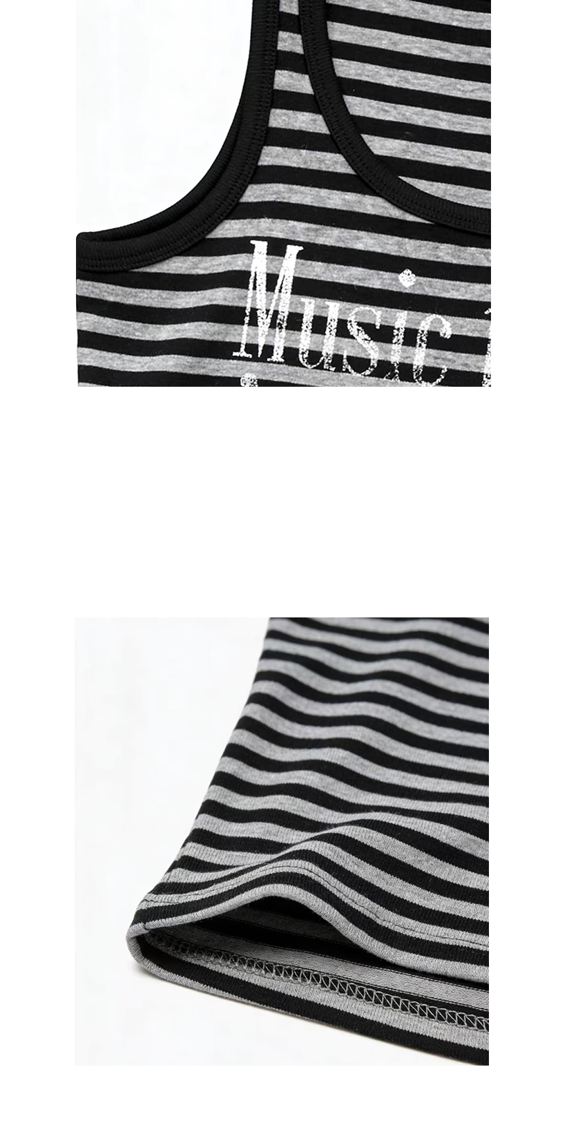 DETW Elastic Breathable Skin-friendly Striped Vest