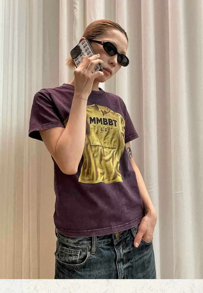 MMBBT Fun Clothing Printed Crew Neck Short Tee