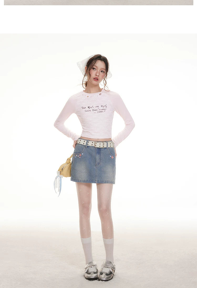 IMONE Vintage Versatile Denim Skirt
