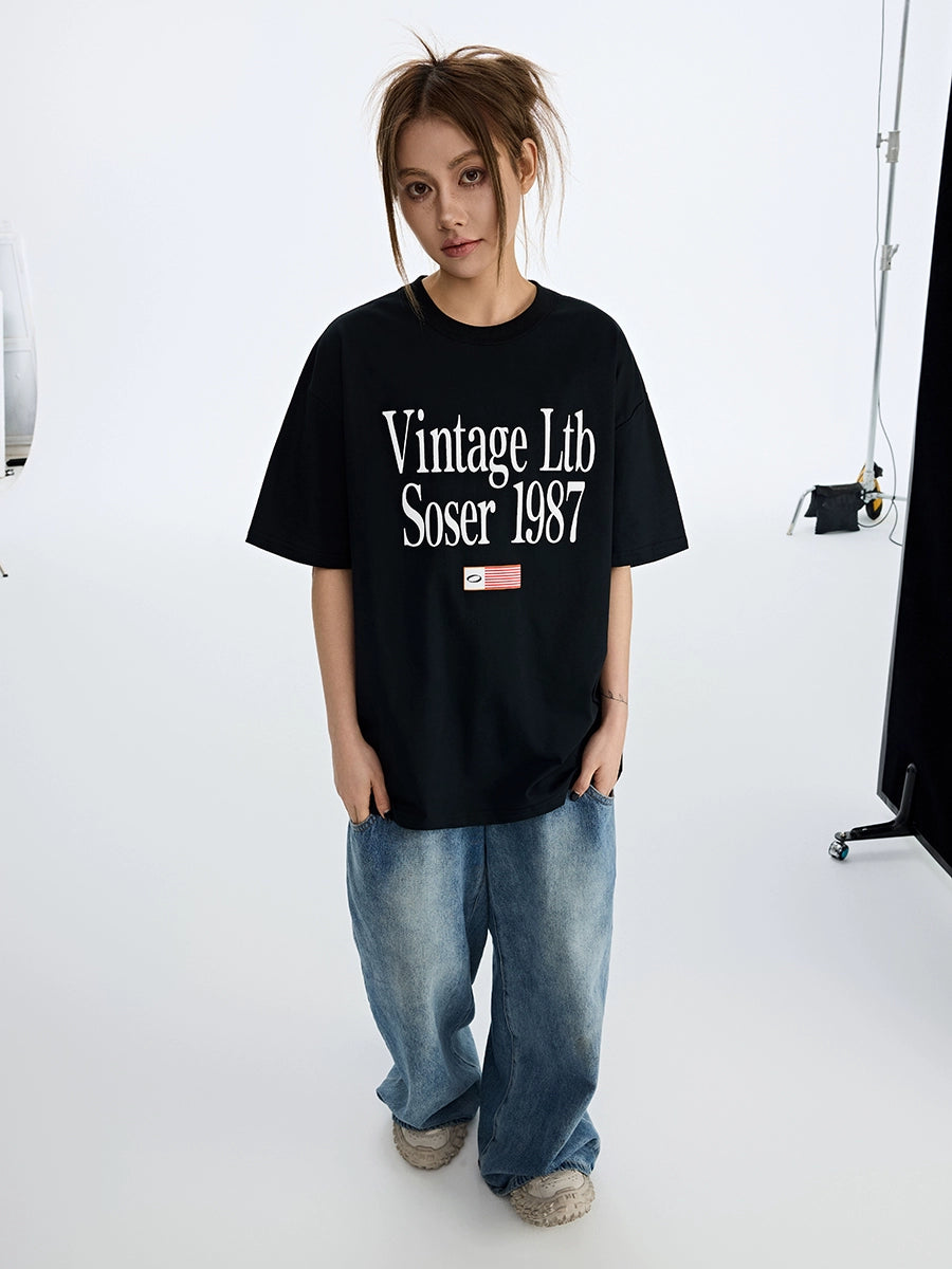 SOSER Tide Brand Letter Printed Tee
