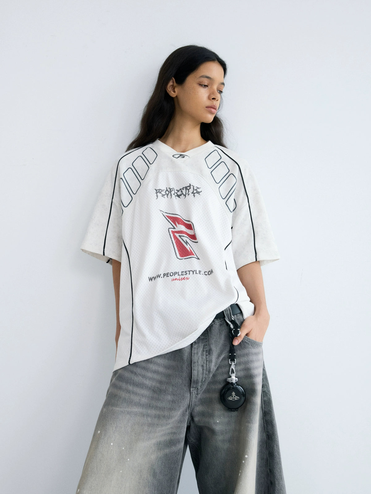 PEOPLESTYLE Sports Air Breathable Loose Jersey Tee