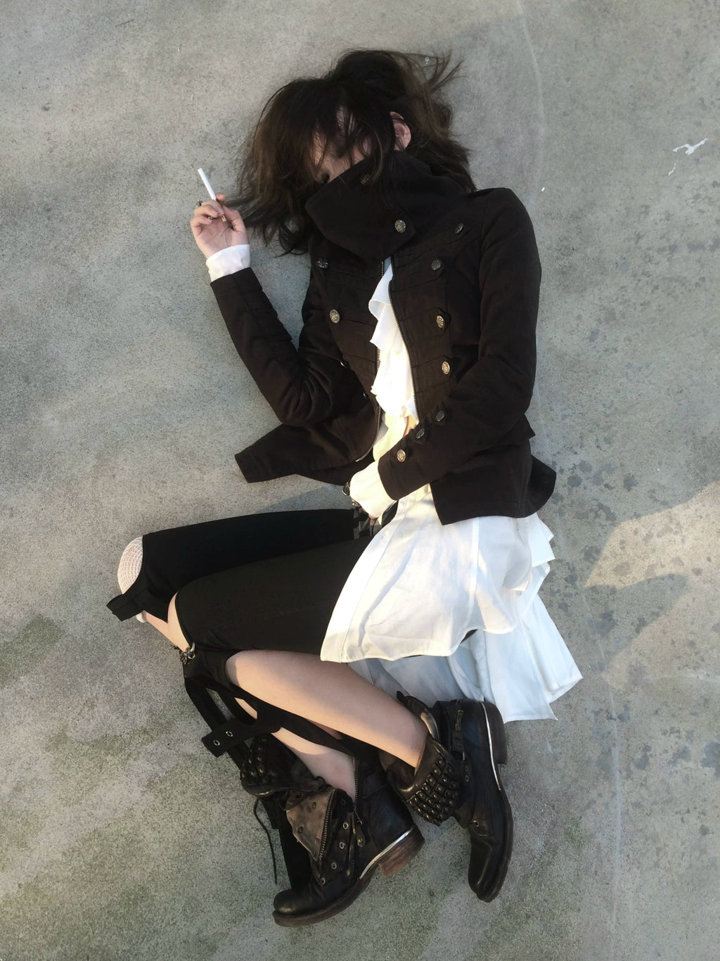 Imdelusion Napoleon Pile Collar Washed Heavy Slim Jacket