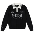 MEDM Contrasting Casual Monogram Embroidered Lapel Knit