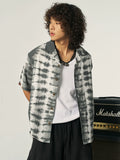 OSCILL oscillating industrial, ink tie-dye Cuban Shirt