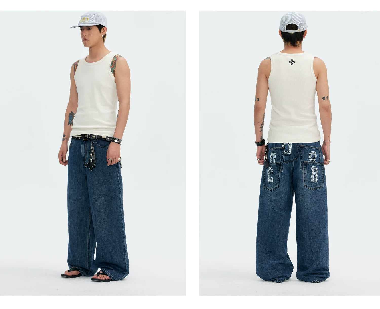 CoosRetro Retro Multi-Pocket Straight Jeans