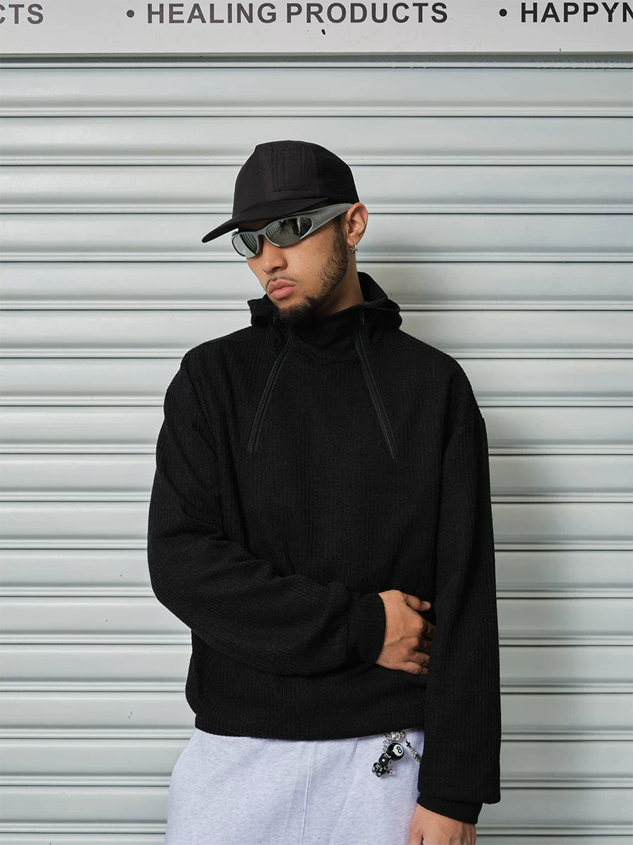 ComicTree Casual Double Zip Bottom Hooded Sweater