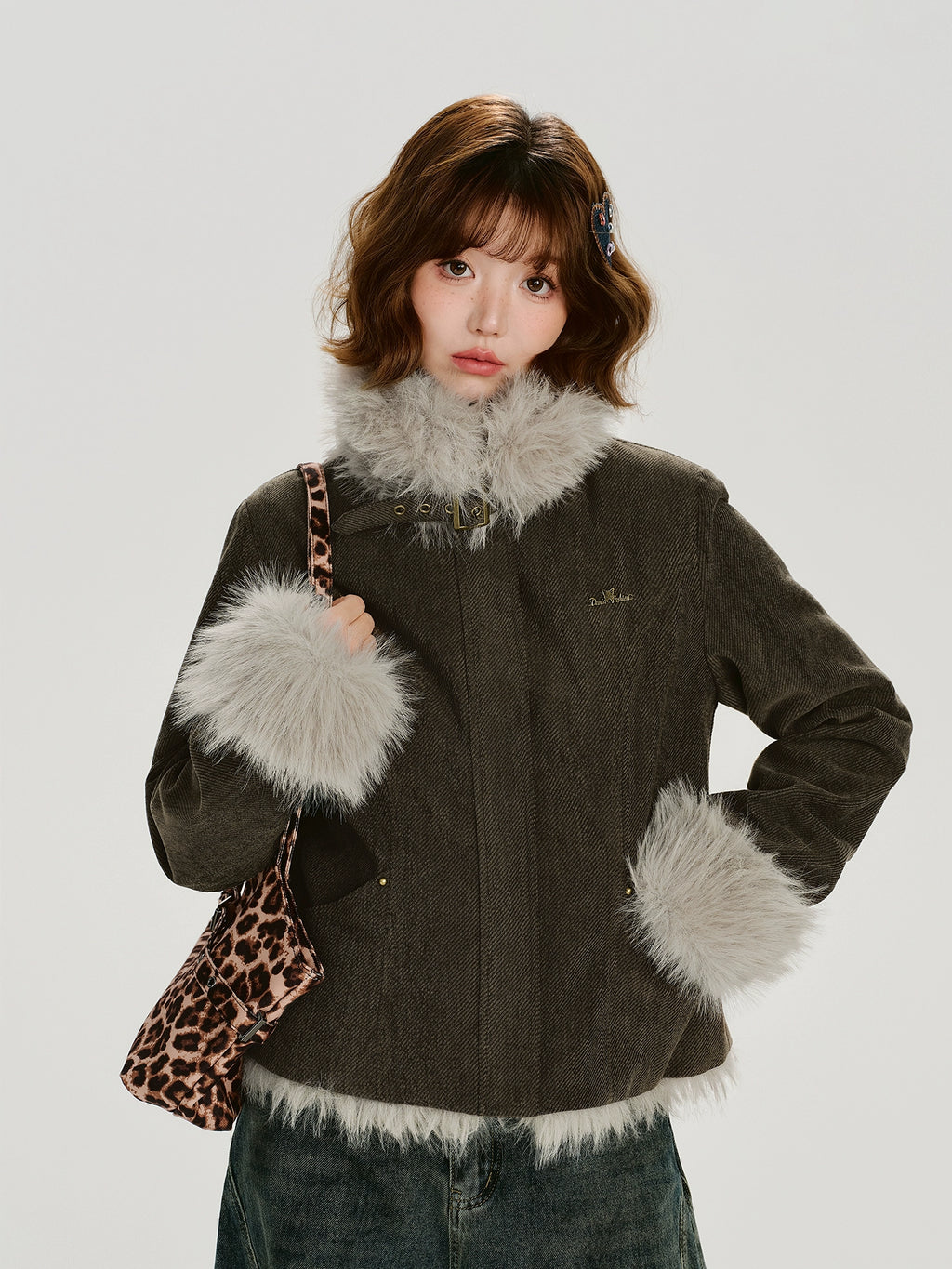 Girlyhalo Vintage Thickened Plush Jacket