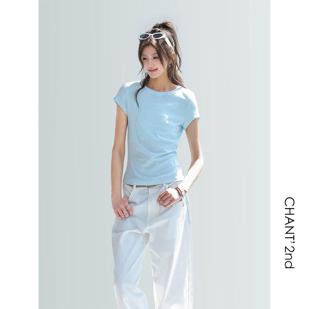 CHANT2nd Front Shoulder Slim-fit Versatile Tee