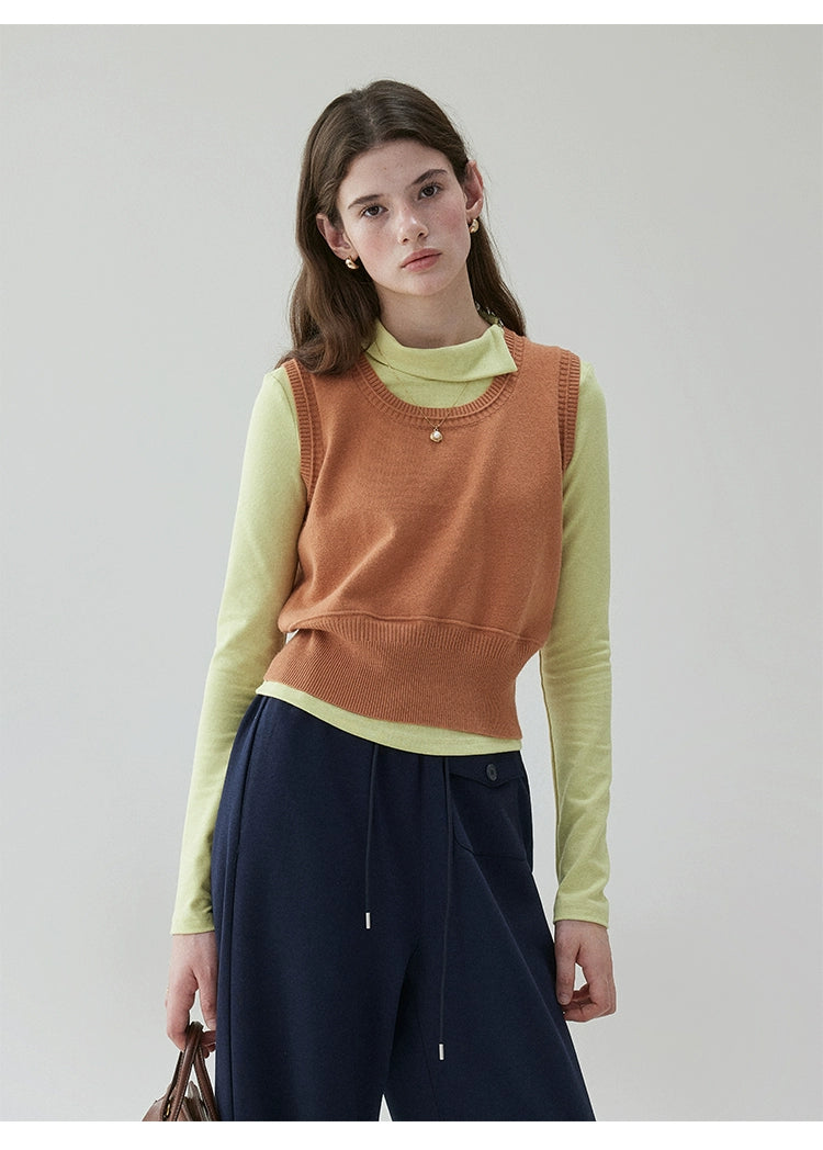 VOOE Waist Sleeveless Knitted Vest