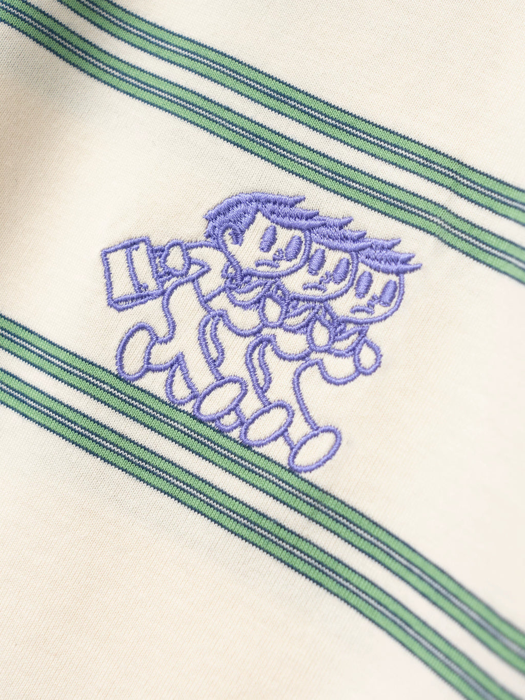 BENT IDEA Vintage Embroidered Striped Tee