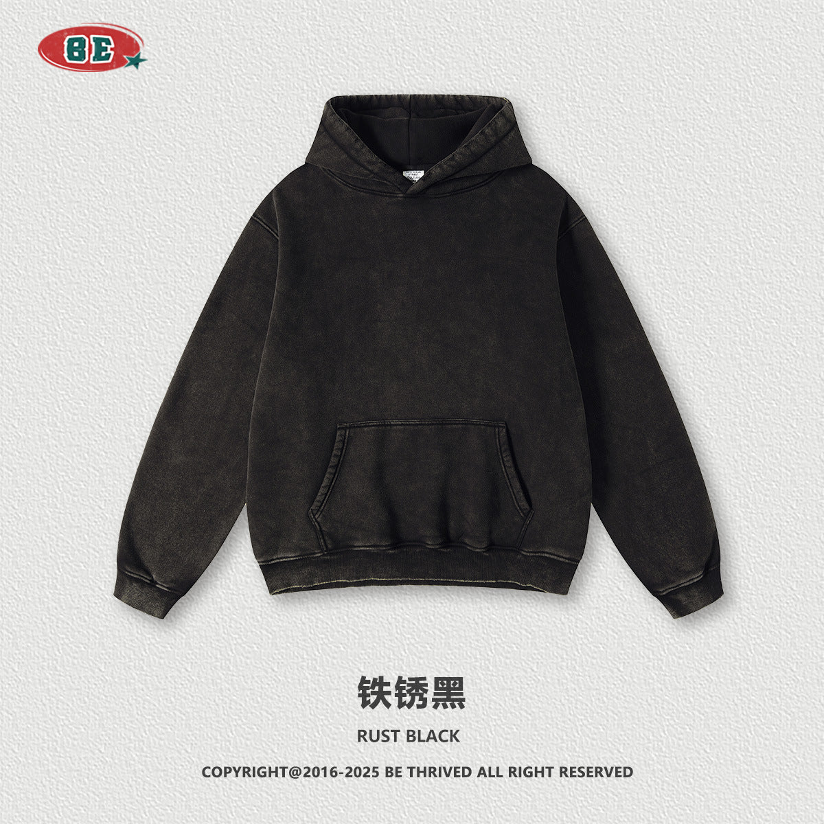 BE Men's Vintage Fleece Hooded Sweater