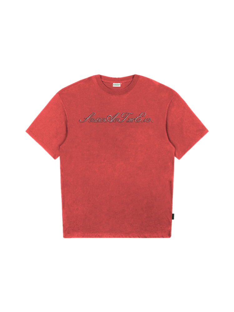 [KONOOT] 25SS (SLOGAN) embroidery craft Boxy 280G Tee