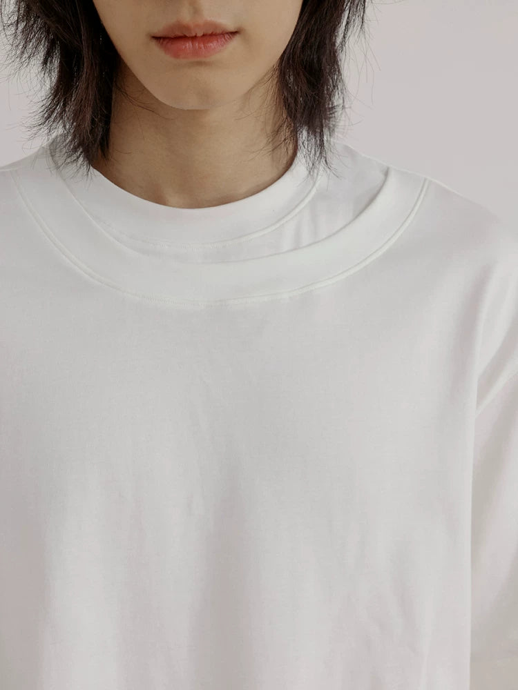 COLN Fake Two Piece Double Neck Tee