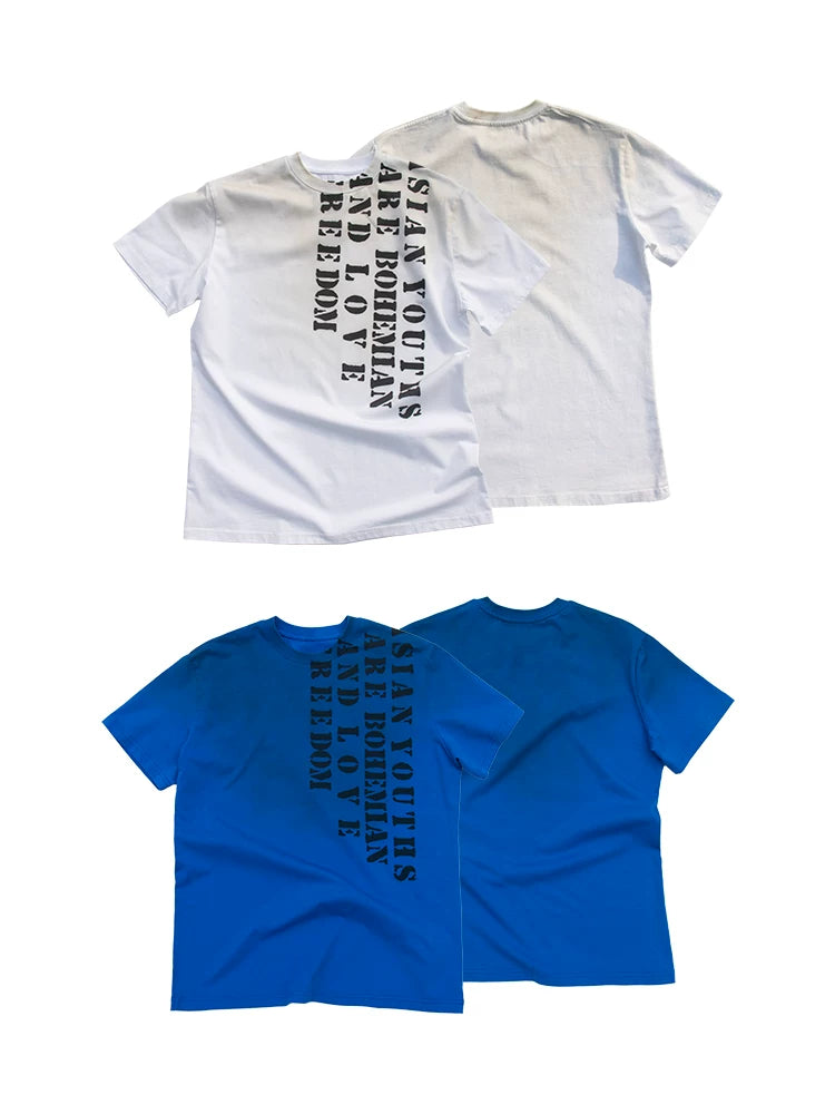 4AM Alphabet Slogan Front Shoulder Slim Tee
