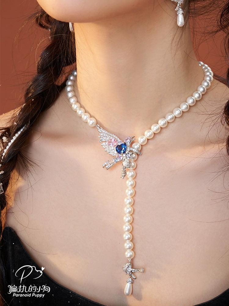 ParanoidP Y Word Pearl Light Luxury High-end Necklace