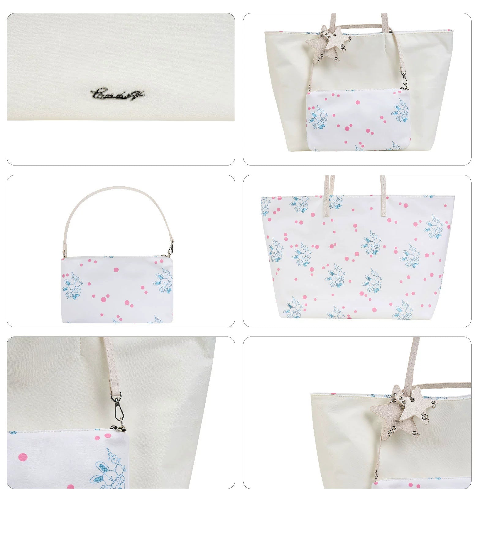 ECODAY Large Capacity Floral Shoulder Handbag