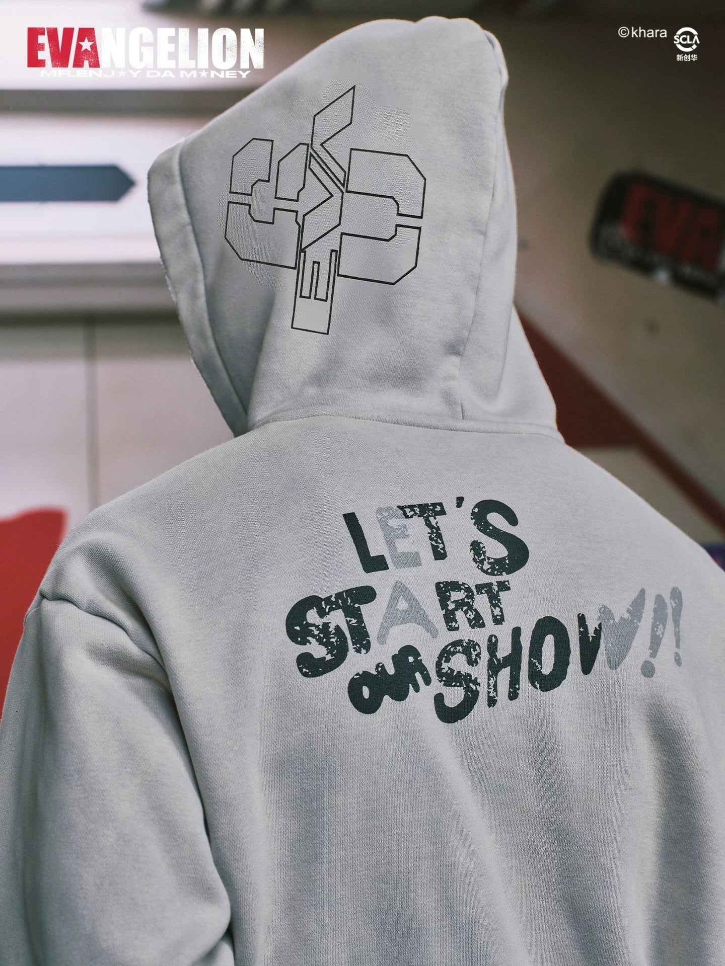 MEDM Character Line Draft Casual Hooded Sweater Jacket